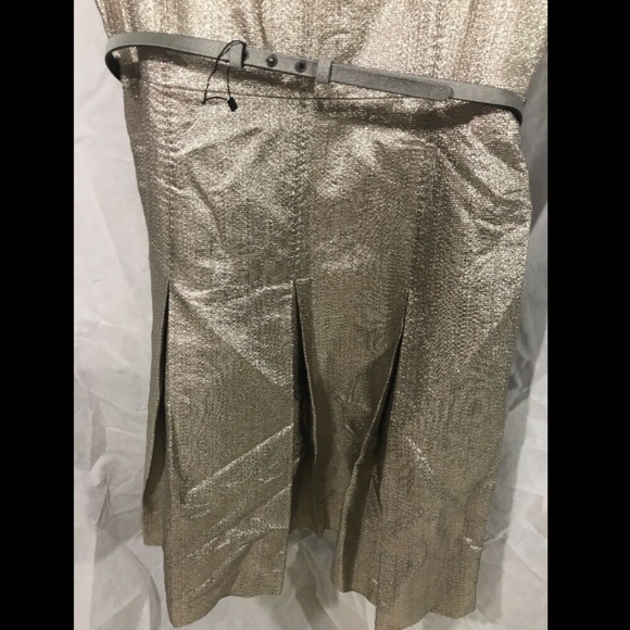 NWT Lafayette 148 Lois Ceremonial Cloth Dress in Oyster Metallic [SZ‎ 16 ] - Picture 5 of 8